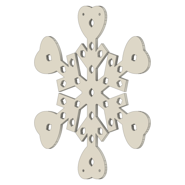 Schneeflocke Herz (30 cm)