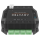 PixLite A4-S Mk3, uitgangszijde: vier groene schroefklemmen 1 tot 4 met de contacten +, CLK, DATA en GND