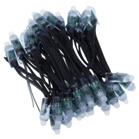 WS2811 RGB Pixelketting (12V) &ndash; 12 mm &middot; IP68 - 50 pixels - JST-SM - Zwart