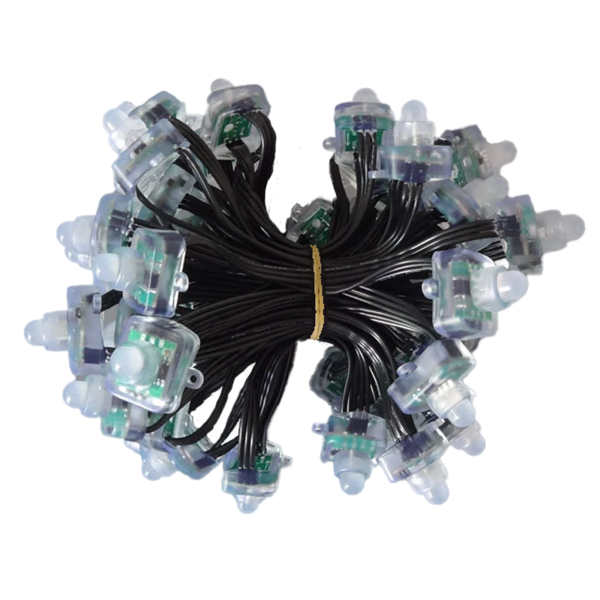 Pixel string WS2811 RGB Square (12V) – 12 mm – IP68 – 50 píxeles – xConnect® – Negro