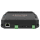 PixLite E16-S Mk3 op een DIN-rail gemonteerd, van onderen met de optionele DIN-rail-kit