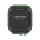 PixLite E4-S Mk3 vu de dessus : quatre borniers enfichables verts 1 à 4 avec CLK, DATA et GND, emplacement SD, boutons TST et RST, en bas ETH, AUX et bornes + / −