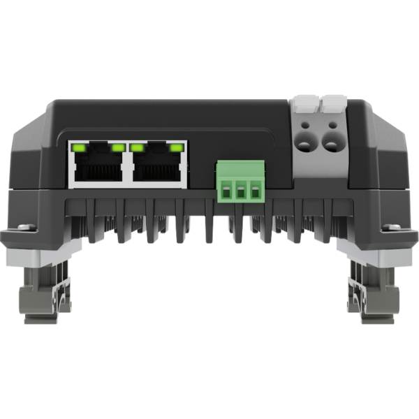 PixLite A4-S Mk3 por detrás en un carril DIN: dos...