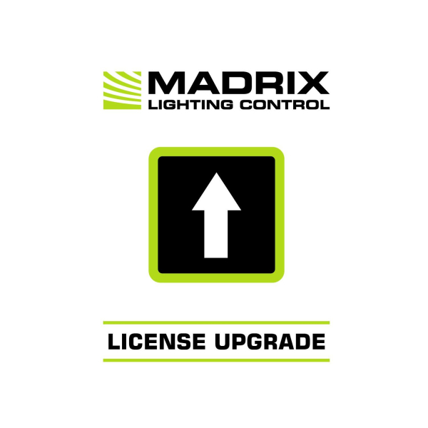 MADRIX-Karte mit Pfeil nach oben und der Aufschrift LICENSE UPGRADE