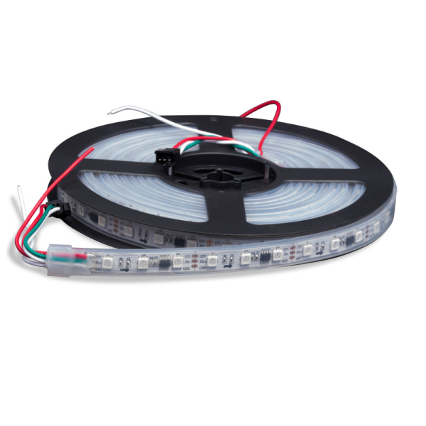 WS2811 LED-pixelstrip op de spoel met aansluitkabels en...