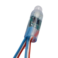 WS2811 RGB Pixelstring (5V DC) &ndash; 12mm Bullet, IP68 - 50 pixels - JST-SM - Blauw/Wit/Rood