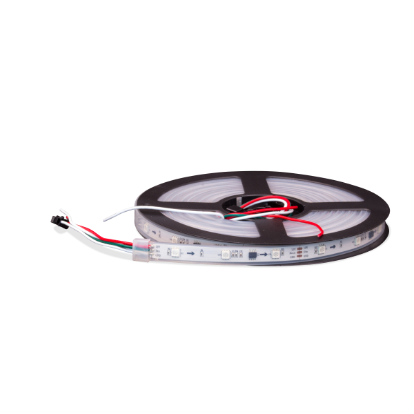 Tira de píxeles LED WS2811 en su bobina con cables...