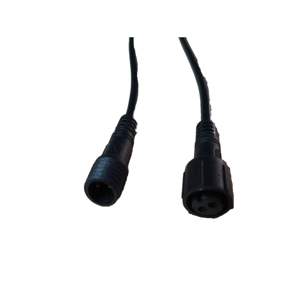 2 pin assembled round plug (black)