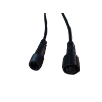 2-polige ronde connector, zwart: stekker en bus