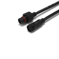 4-polige Rundsteckverbindung, schwarz: Stecker und Buchse