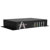 PixLite T8-S Mk3 schr&auml;g von vorn mit den seitlichen Montagelaschen f&uuml;r Fl&auml;che oder 19-Rack