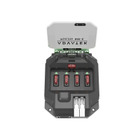 PixLite R4D-S da dietro: presa RJ45 per la linea a lunga distanza e morsetto bianco a connessione rapida + e &minus;