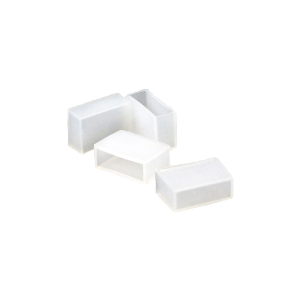 Transparent silicone end caps for 10 mm wide LED strips