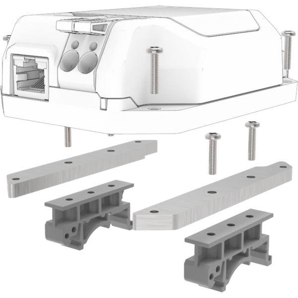 Explosietekening van de DIN-rail-kit: PixLite-behuizing,...