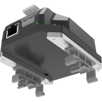 PixLite E-serie-controller met de DIN-rail-kit op een...
